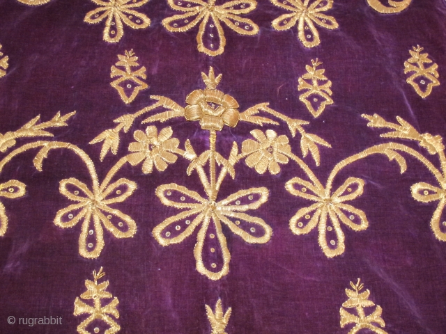 Ottoman Bindalli Dress wonderful violet colours and gold and tread excellent condition all orginal Circa 1880                 
