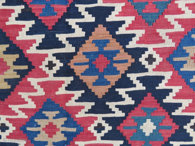 Caucassian Kuba shirvan kilim amazing colors , even camel hair and excellent condition all original size 3,95x1,63 cm Circa 1890-1900             