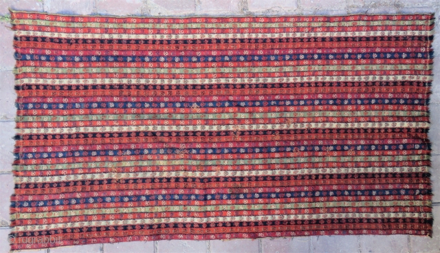Antique Sivas shawl wool and wool incredible fine work and like rainbow colors 1,27x69 cm ( 27'' x 50'' inches ) Circa 1820-1835          