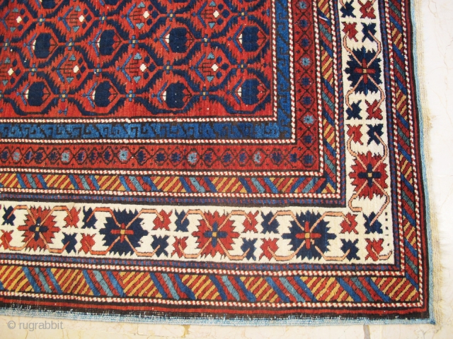 Antique Caucasian Kuba Shirvan wonderful colours and excellent condition some restoration, size: 2,60 X 1,70 cm Circa 1880               