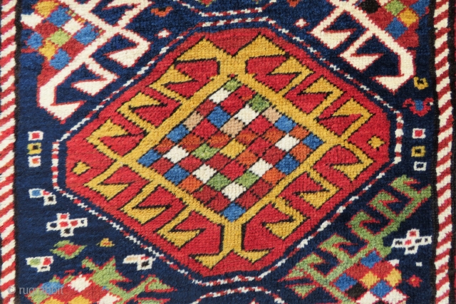 Genche Kasak rug wonderful colors and very good condition all original size 3,72x1,06 cm and Circa 1870-1880                