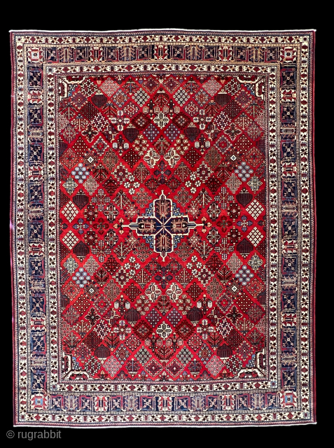 Old Decorative Joshagan Carpet 8’7”x11’2” feet ( 3,40x2,60 cm ) with eye-catching red and very nice condition all original A carpet that will add beauty to every home and give spring coolness  ...