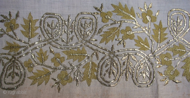 Ottoman Towel ( Peshker Tel kirma) gold and thread work wondrful Circa 1900                    