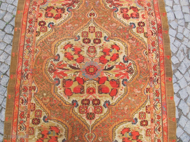 Antique Persian GULFARAN  Malayer Gallery rug Circa 1890 Camel heir mean color ( Just we made control ) no repair Orginal           