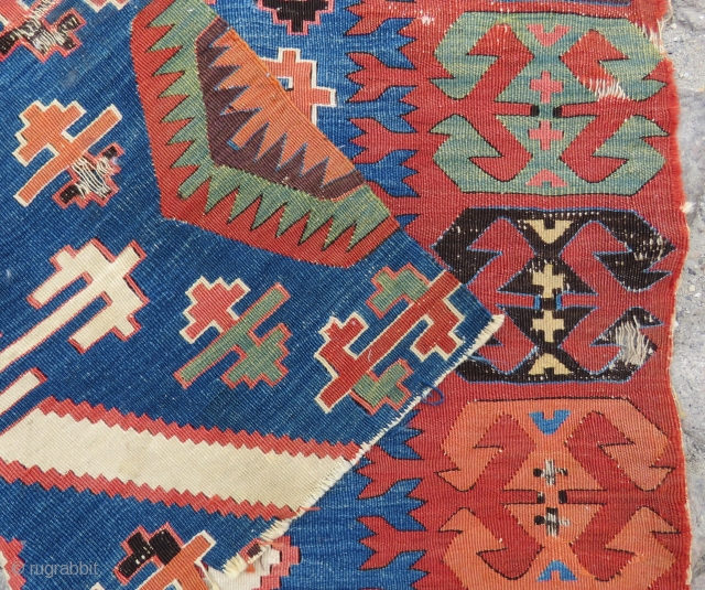 Central Anatolian Konya  Kilim fragment wonderful colors and size 86x54 cm                     