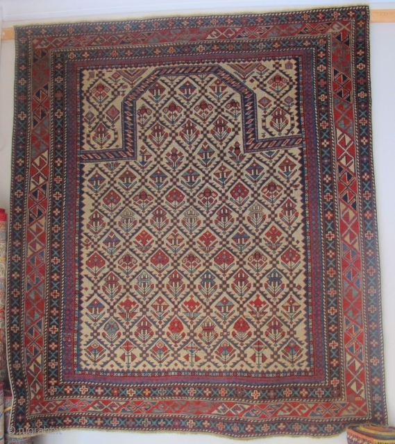 Antique Caucasian Marasaly rug wonderful colours and size 1,58 X 1,39 cm Circa 1880                   