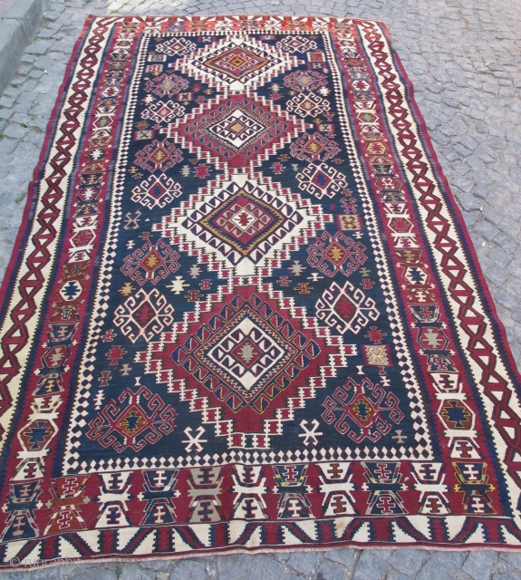 Shirvan Shahnasar Kilim very good condition all orginal Size:3,50 x 2,05 cm Circa 1900                   