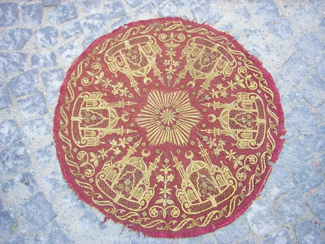 Antique Ottoman gold and thread for table cover  Late 19 C.                     