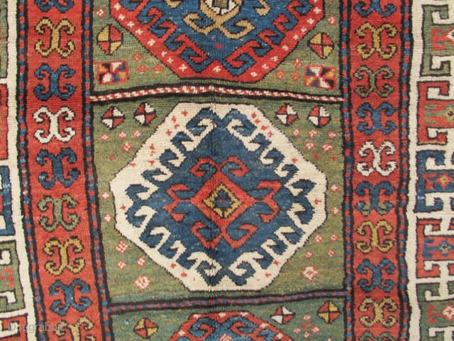Antique Caucasian Karachohp rug Fantastic Colors it has elittle need repair all orginal no tuch hand (Virgen)
size:2,38x1,30 cm Circa 1870 or 1880           