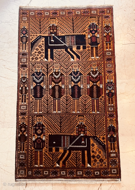 Old Decorative firdewse Baluch rug 3’9”x6’9” feet ( 1,13x2,03 cm ) nice apricot color and like painting art all original AVAILABLE if you want to contact please E-mail: sahcarpets@gmail.com or WhatsApp: +905358635050  ...