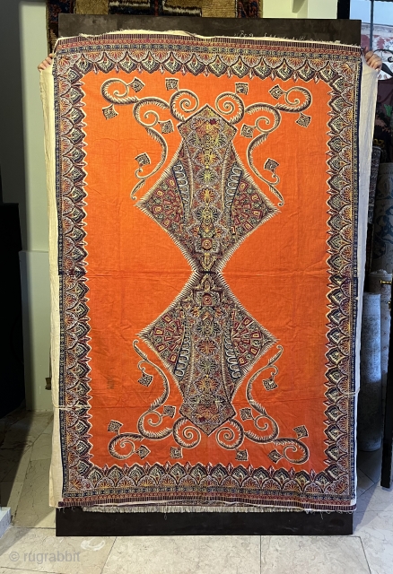 İndian kalamkari Textile orange                             