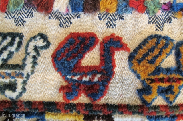 Antique Qashgai Horse Cover Carpet and kilim technics, some synthetic colours and very excellent condition size 1,78x1,70 cm (67 x 70 inchs ) Circa 1910        