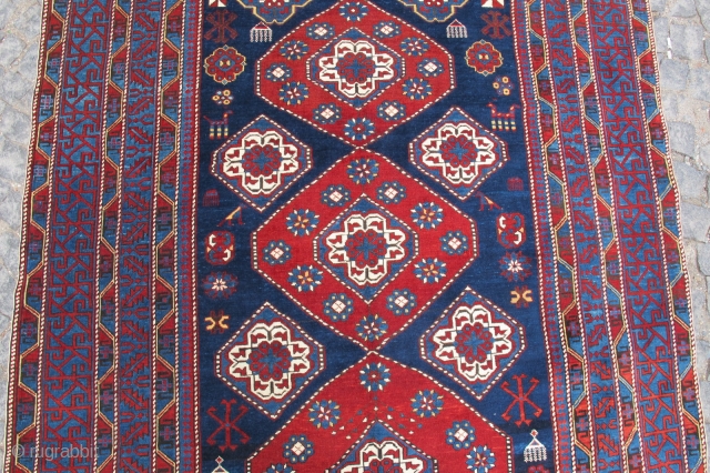 Caucasian Baku shirvan rug wonderful colors and very good condition all orginal size is 2,65x1,83 cm ( 104'' x 72'' inches ) Circa 1900         