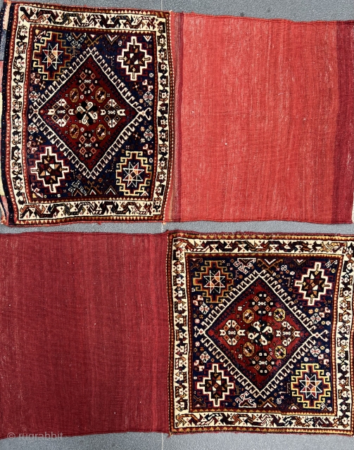 Old Qashgai bag faces pair nice colors and nice conditions all original AVAILABLE if need any more information please contact DM - E-mail  sahcarpets@gmail.com  or WhatsApp +905358635050 
Thank you very  ...