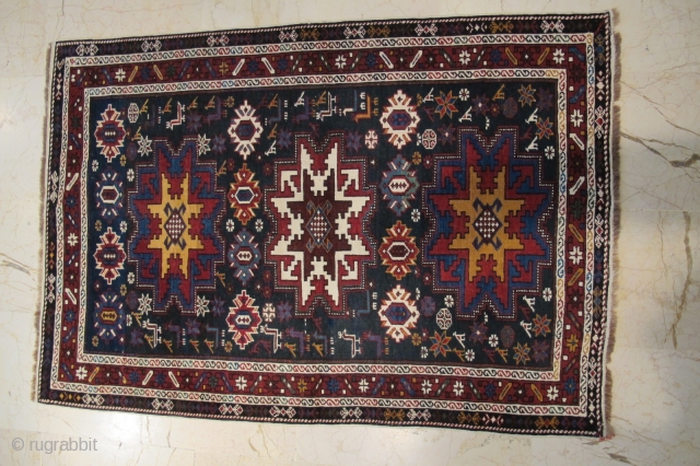 Antique Caucasian rug wonderful colours and excellent condition all orginal Circa 1900 
Sold Thanks                   