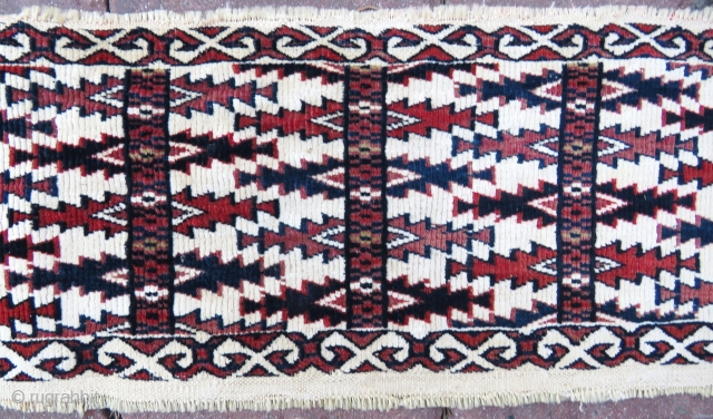 Turkoman Ak Chuval part wonderful colors and very good condition size 1,21x17 cm  Circa 1900                 