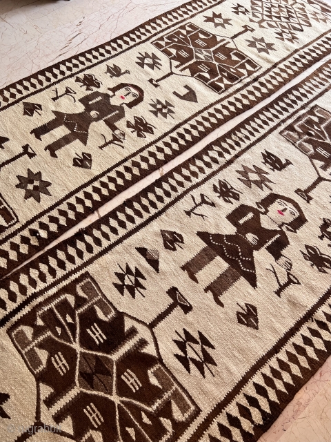 Old Decorative Tribal kilim pair Runner 3’3”x11’10” feet ( 1,00x3,60-3,70 cm ) nice Natural colors and nice conditions all original AVAILABLE if need any more information please contact DM - E-mail   ...