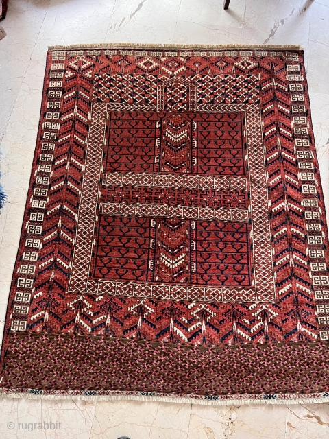 Old Turkoman Engsy rug nice colors and nice conditions all original AVAILABLE if need any more information please contact DM - E-mail  sahcarpets@gmail.com  or WhatsApp +905358635050 
Thank you very much  ...