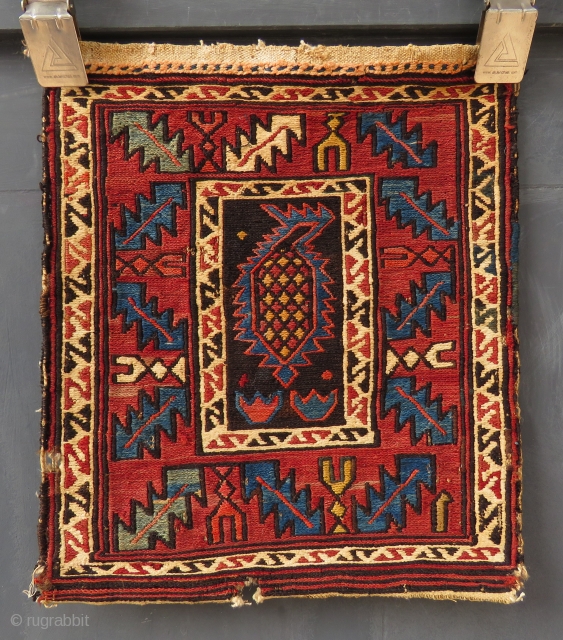 Caucassian Shirvan bag face wonderful colors and nice condition all original Circa 1900                    