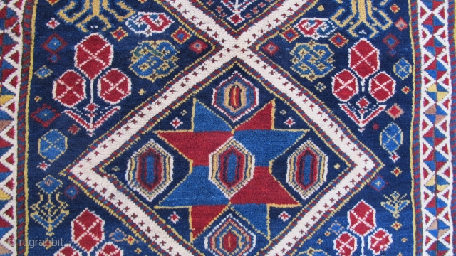 Antique Caucasian Shirvan rug amazing colors and full pile Circa 1880                      