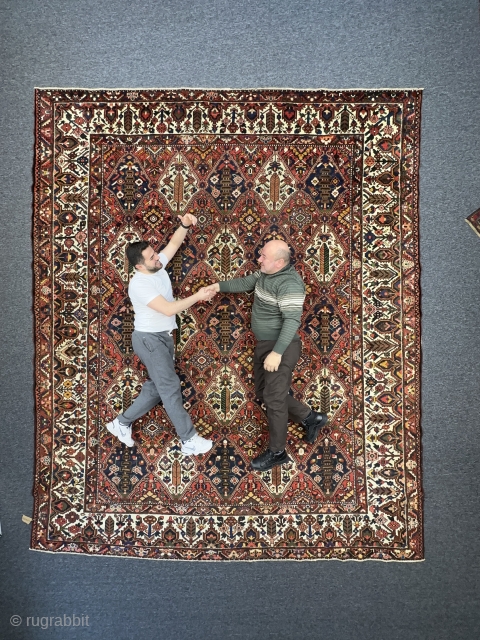 Old and Decorative Bahktiari Carpet 11’6”x13’3” feet ( 3,51x4,05 cm ) very nice tree of Life Garden design , very nice colors and nice conditions all original AVAILABLE if need any more  ...