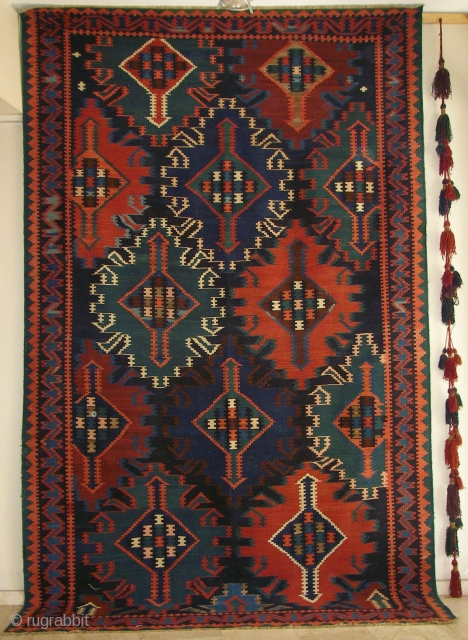 Kuba big Kilim wonderful colours and very good condition all orginal Circa 1910                    