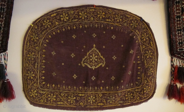 Ottoman saddle caver god and thread on velvet Circa 1880                       