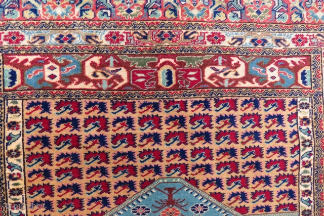 Anatolian Kirshehir prayer rug wonderful colors and very nice condition all iriginal size 1,67 x 1,20 cm Circa 1920              