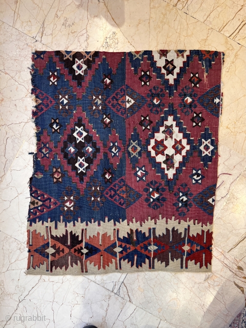 Antique Turkish kilim Fragment amazing colors and nice conditions all original AVAILABLE if need any more information please contact DM - E-mail  sahcarpets@gmail.com   
Thank you very much #ottoman.neo 
  ...