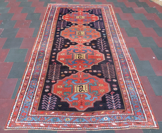 Antique caucassian cloudband kasak rug very nice colors and very good condition all original size 3,87x2,17 cm Circa 1910 it has arabic calander 1332         