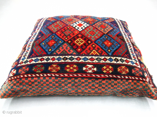 Kurdish Jaff bag, Circa 1900, Great condition, High pile, Natural colours, Not restored, Size: 65 x 60 cm. 25.6 x 23.6 inch.           