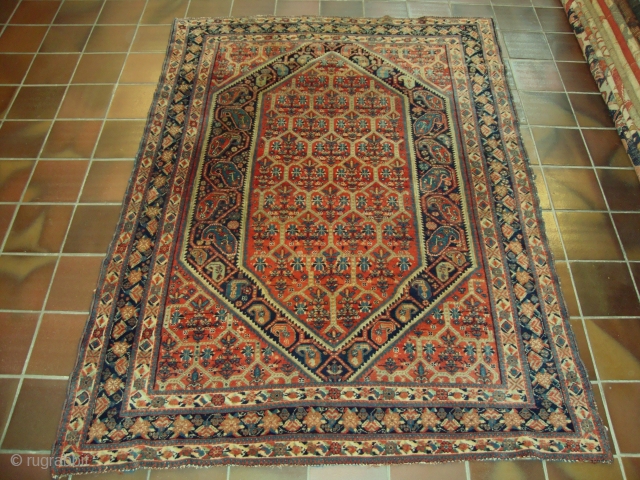 Afshar, with high pile and wonderful colors. Size: 190 x 140 cm.                     