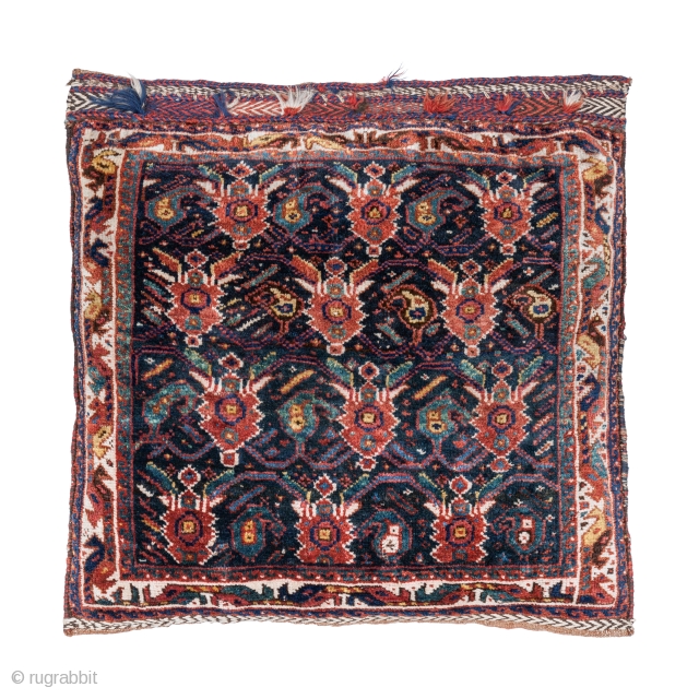 Luri Cushion, Late 19th century, Very good condition, All natural colours, High pile, Not restored, Size: 63 x 61 cm. ( 24.8 x 24.0 inch ). www.sadeghmemarian.com      