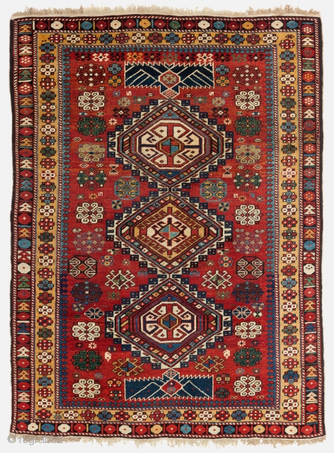 Shirvan rug, Late 19th century, Very good condition, All natural colours, Size: 148 x 110 cm. (58 x 43.5 inch).             