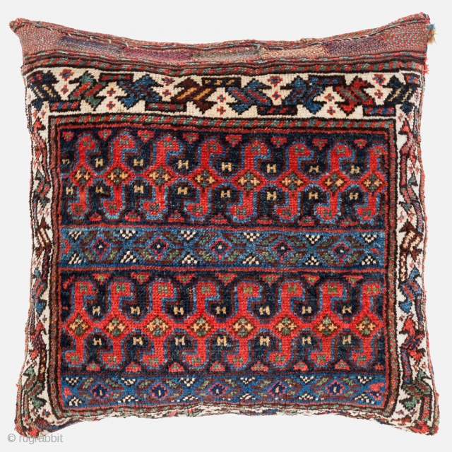 Lori-Qashqai Cushion, Late 19th century, Very good condition with all natural colours, Not restored, Size: 49 x 49 cm. (19 x 19 inch).          