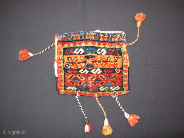 Qashqai Chanteh-Bag, Circa 1900, Great and original condition with natural dyes. Size: 20 x 18 cm. 7.9" x 7.1".              