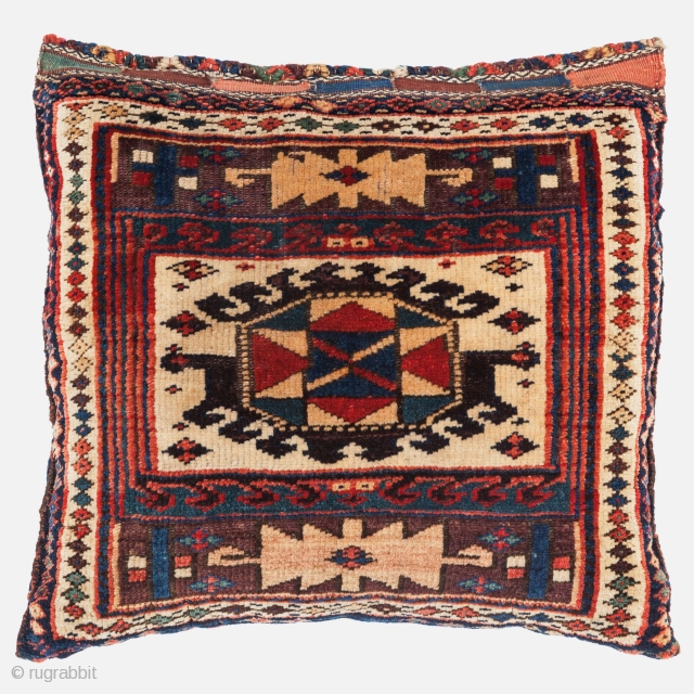 Kurdish bag/cushion, Great condition, Very good pile, All natural colours, Not restored, Size: 51 x 55 cm. ( 20.3 x 21.6 inch ), www.sadeghmemarian.com         