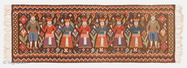 Swedish wall decoration panel, Early 20th century, Excellent condition, Not restored, Size: 190 x 67 cm. ( 74.8 x 26.4 inch )           