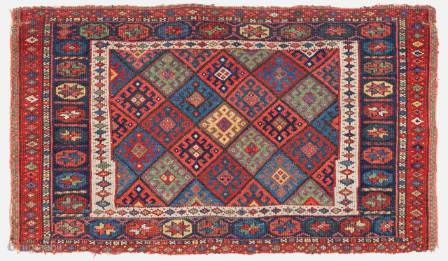 Kurdish Jaff Bagface, Late 19th century, Natural dyes, Size: 110 x 68 cm. 43" x 27".                 