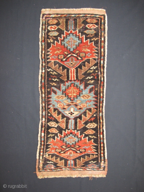 Shahsavan-Veramin rug, Late 19th century, Very good and original condition, Not restored, Great colors, Size: 75 x 32 cm. 29.5" x 12.5" inch.          