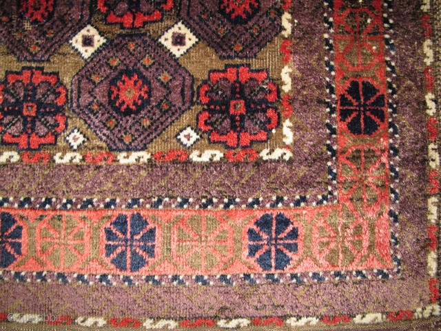 Baluch, Circa 1900, Natural dyes and original condition, Shiny wool, Size: 160 x 82 cm.                  