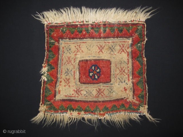 Anatolian bag-face, 19th century, All natural colors, Not restored, Size: 36 x 31 cm. 14" x 12".                