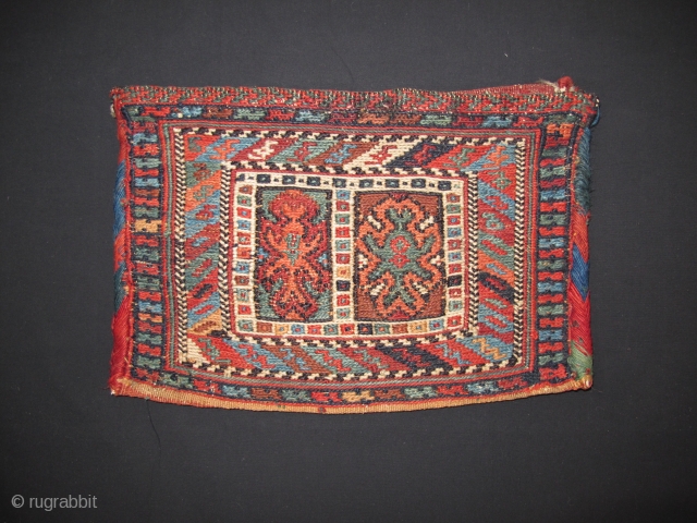 Afshar Chanteh, Circa 1900, Great condition, Not restored, Soumak technique, All natural colors, Size: 34 x 23 cm. 13.5" x 9".            