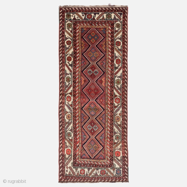 Kurdish rug, Late 19th century, Excellent condition, High pile, All natural colours, Size: 270 x 105 cm. (106 x 41 inch).            