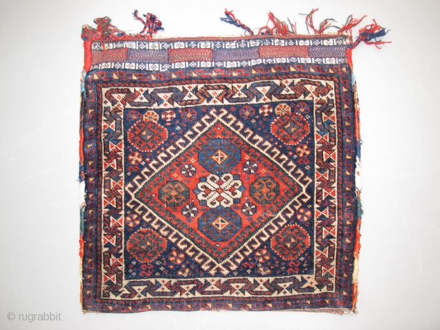 Qashqai-Bag, Circa 1900, Fine knotted, Natural dyes, No repair, Size: 60 x 58 cm.                   