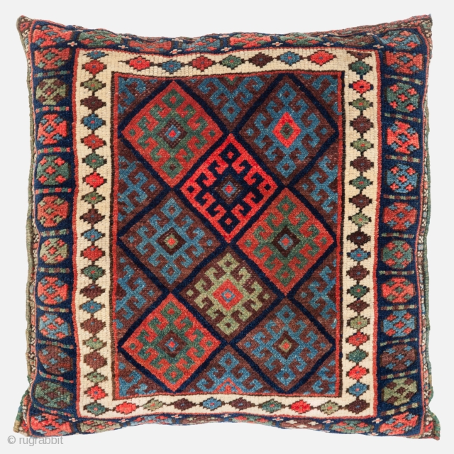Kurdish Jaff bag, Circa 1900, Excellent condition, High pile, Great colours, Not restored, Size: 58 x 56 cm. (23 x 22 inch). For more pieces please visit my website: www.sadeghmemarian.com   