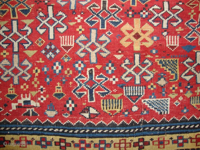 A Kuba rug, 19th century, Natural colours, Size: 164 x 95 cm / 5.3 x 3.1 feet.                