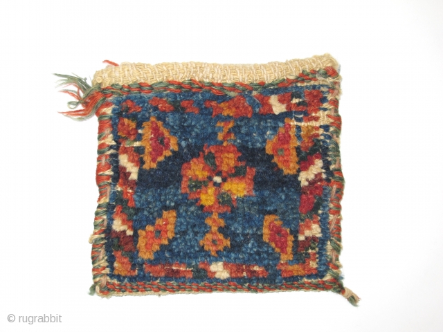 Luri-Gabbeh Chanteh, Circa 1900, Original condition, Size: 17 x 16 cm. 6.7 x 6.3 inch.                  