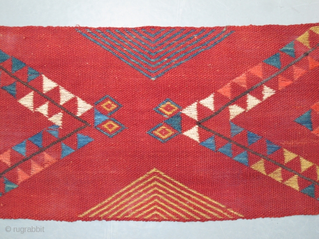 Turkmen-Beshir Tent-band fragment, 19th century, Size: 192 x 16 cm. 75.6 x 6.3 inch.                   