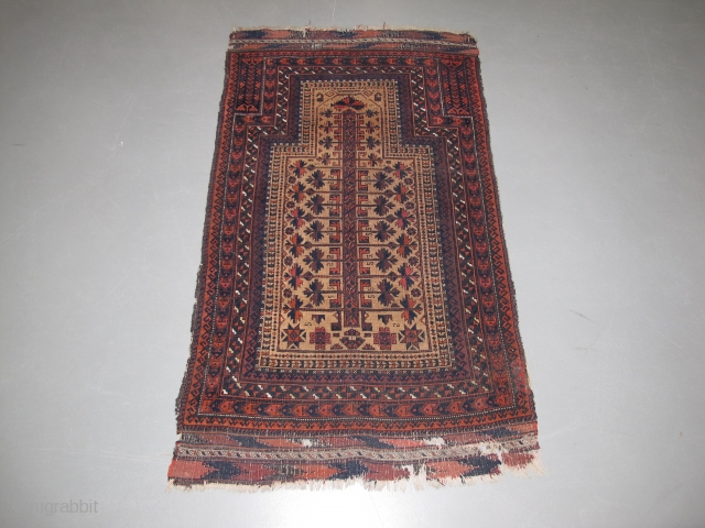 Baluch prayer rug, Late 19th century, Great colors, Size: 150 x 86 cm. 59" x 34" inch.                